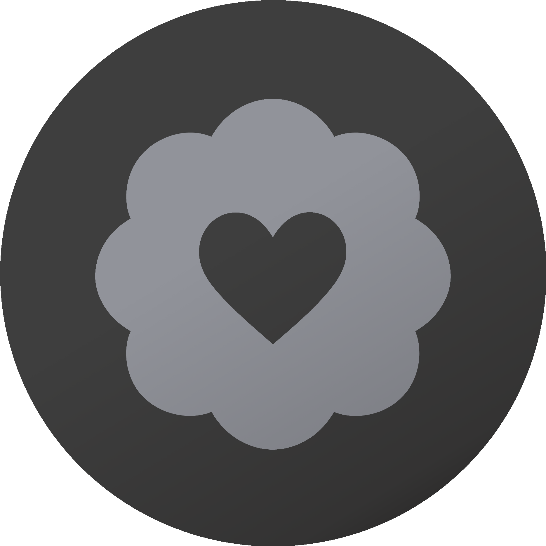 Grey badge grey circle