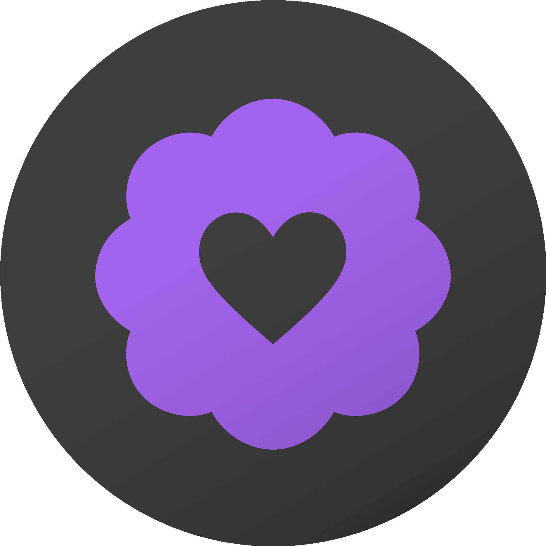 Purple badge grey circle